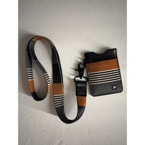 Thread Wallets Ultra Slim Minimalist Card Holder With Lanyard Leather Brown